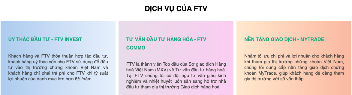 3 dịch vụ chính trên website
