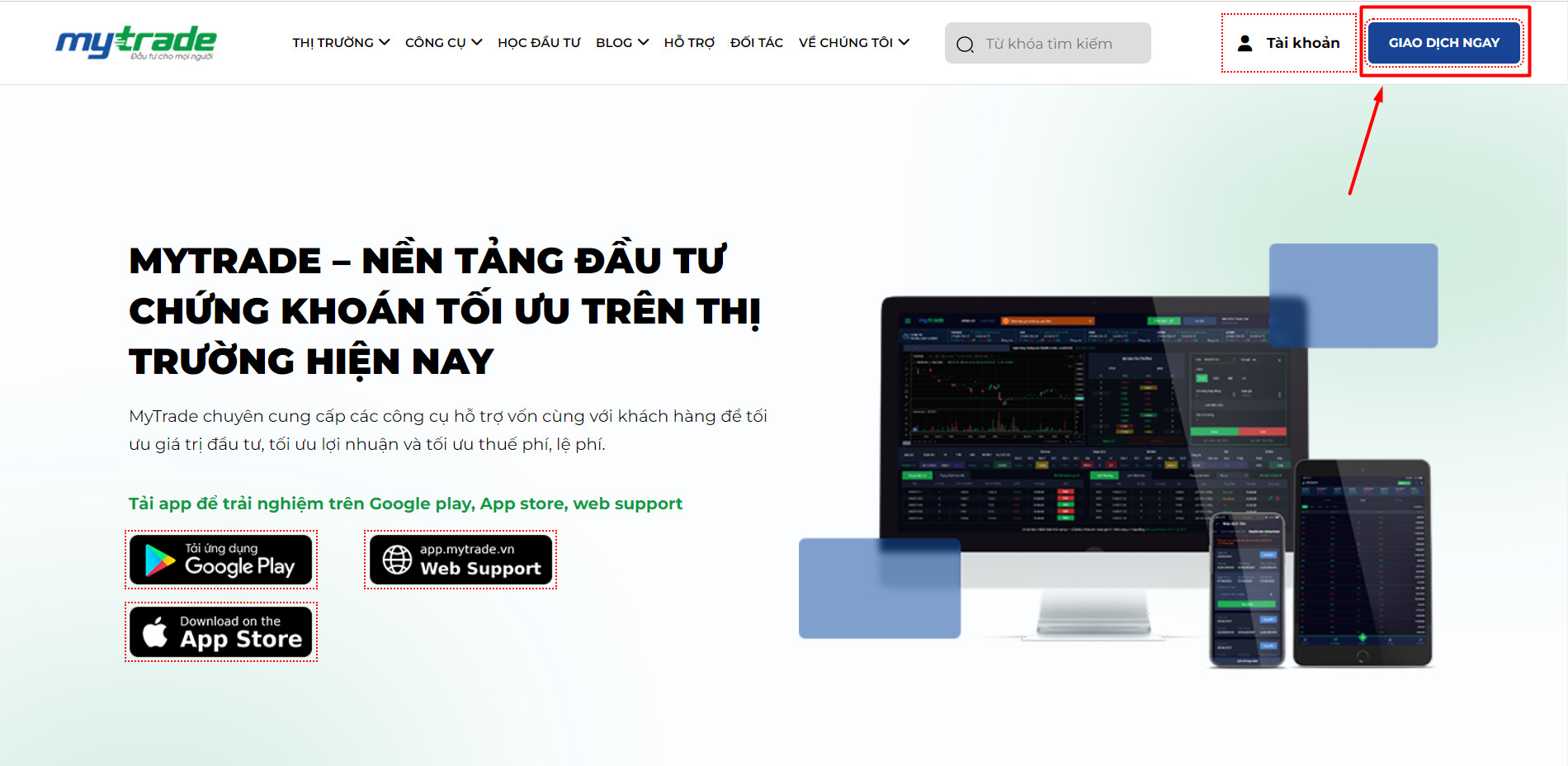 Hướng dẫn giao dịch trên app Mytrade