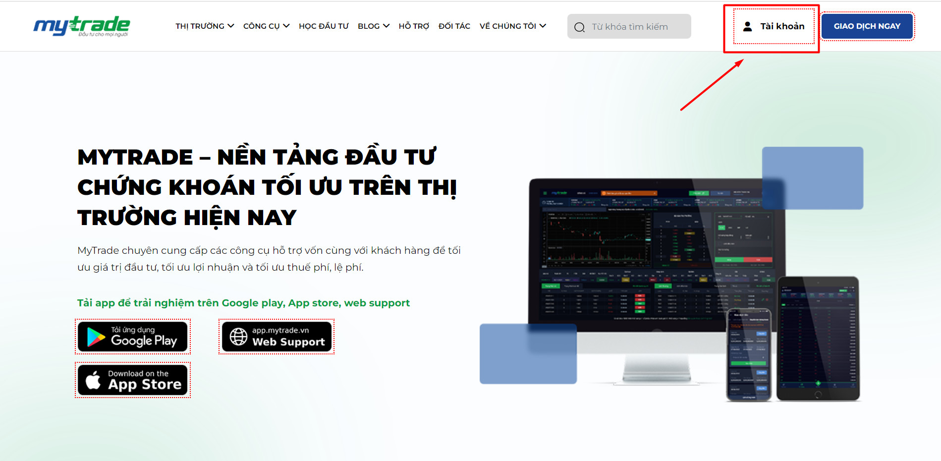 Mở tài khoản trên nền tảng Mytrade