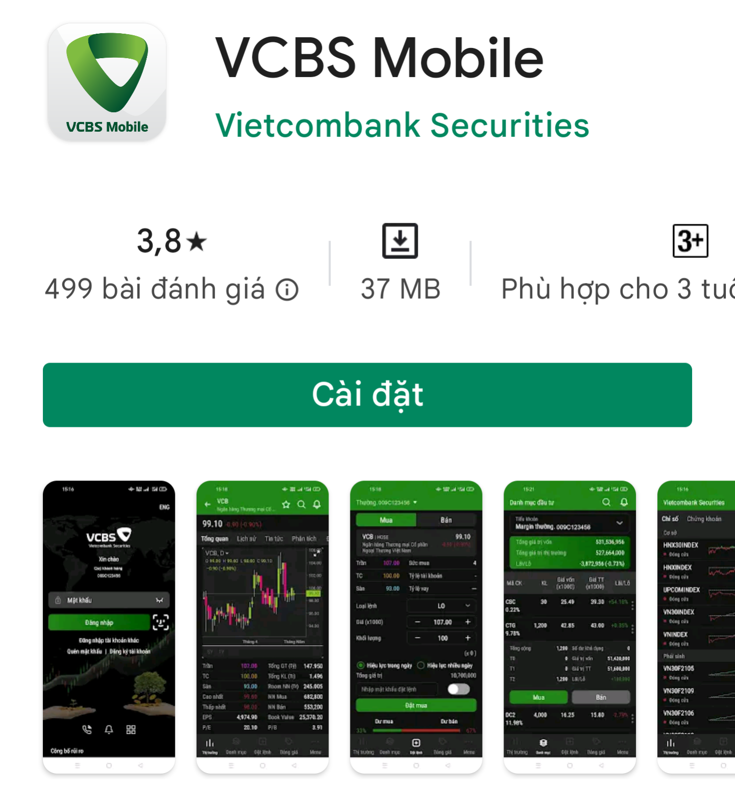 App đầu tư VCBS Mobile